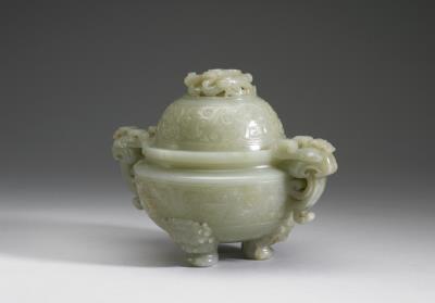 图片[3]-Jade incense burner with animal-mask pattern, Qing dynasty (1644-1911)-China Archive